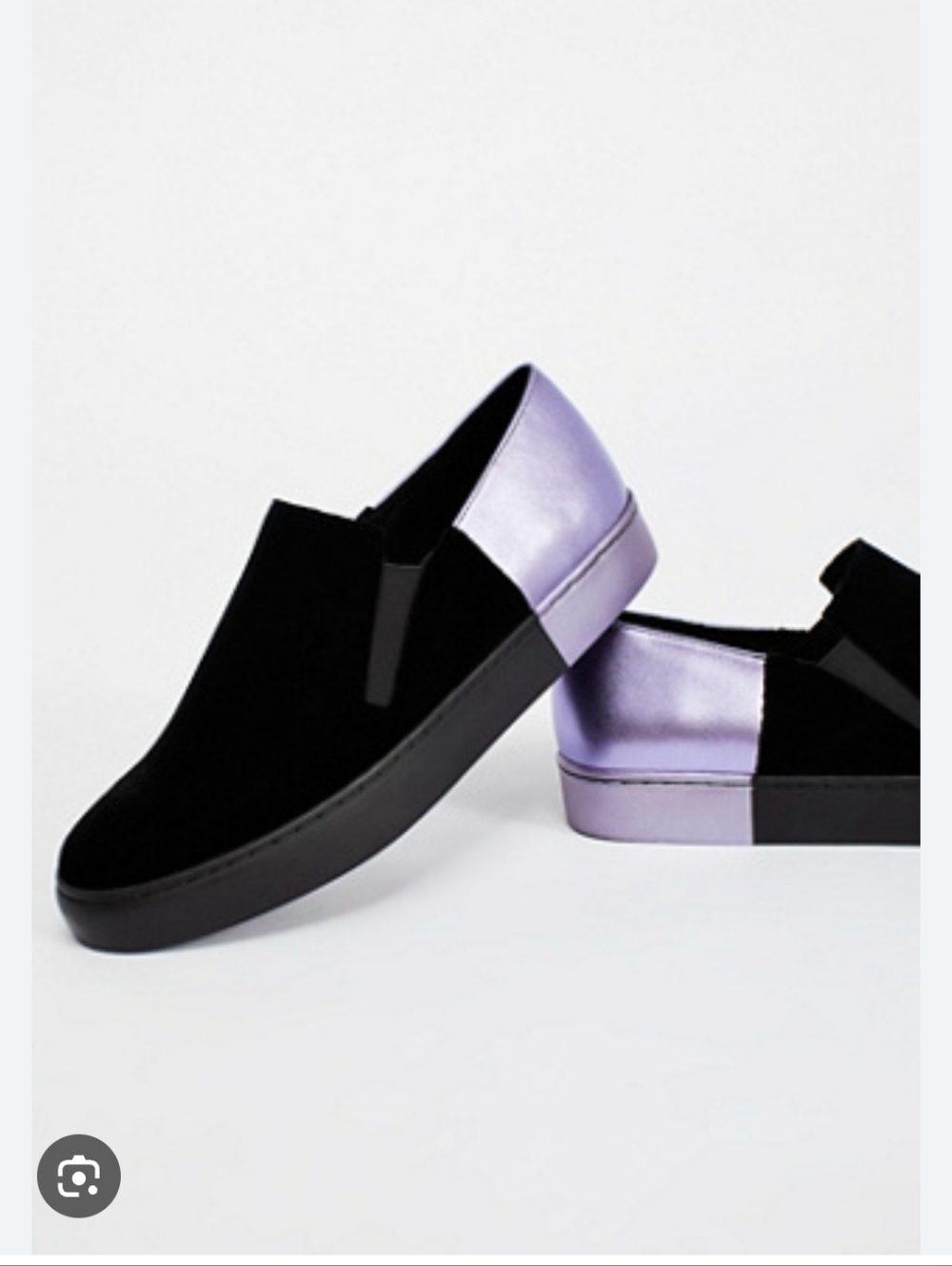 FREE PEOPLE Varsity slip-on sneakers black velvet Lavender Sz 36